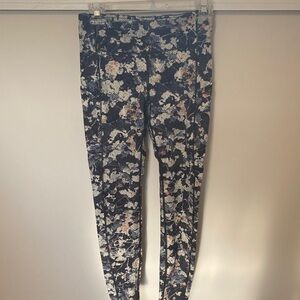 lululemon athletica Floral Patterned Leggings - Blue White